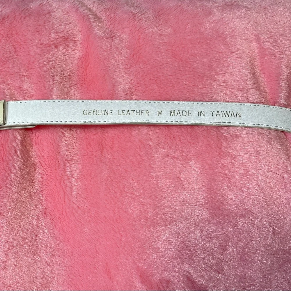 Vintage Skinny‎ White Leather Belt